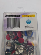 دبابيس مكتب متعددة الألوان 100 قطعة