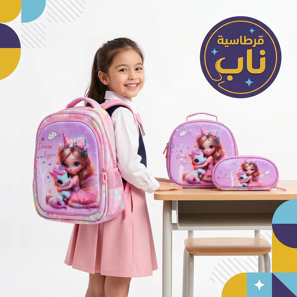 شنطة مدرسية للاطفال لون وردي الصورة الرئيسية للمنتج