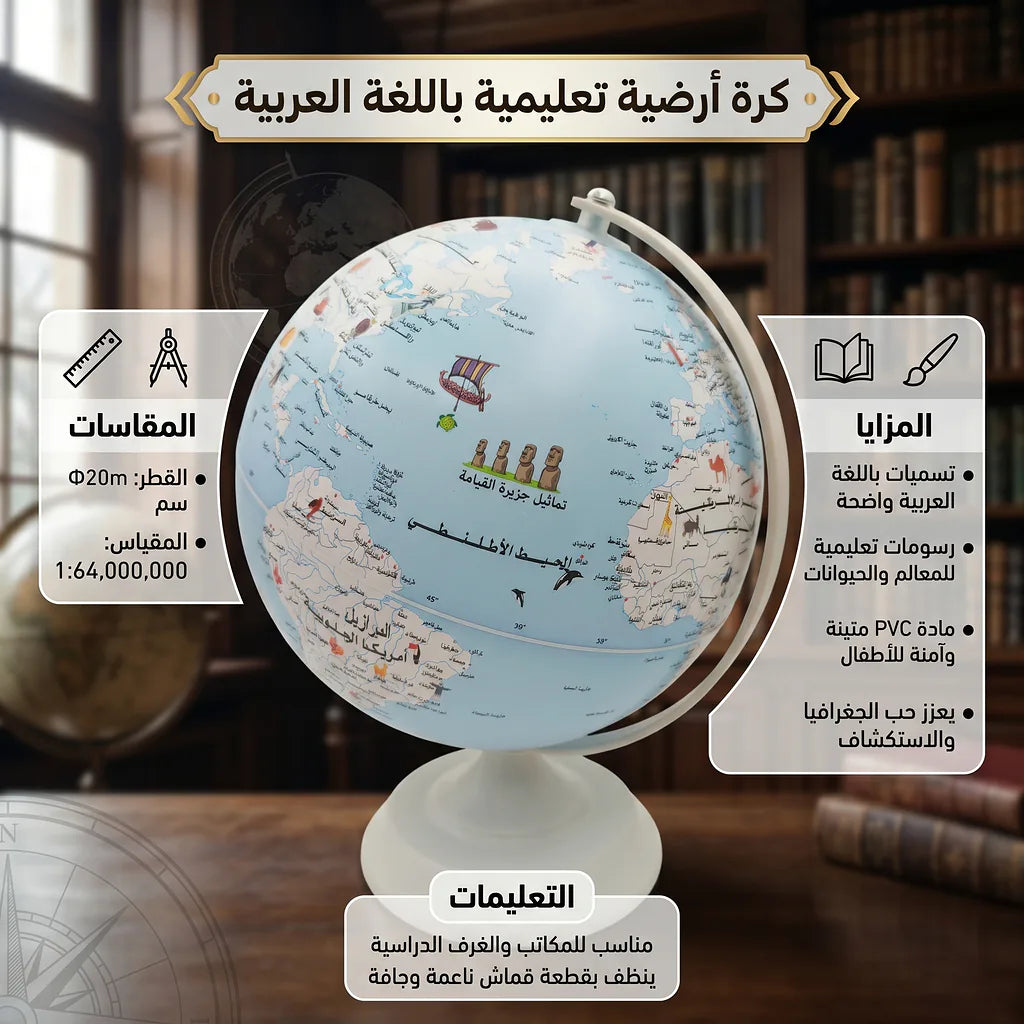كرة أرضية زرقاء مضيئة بحجم 20 سم Secondary image