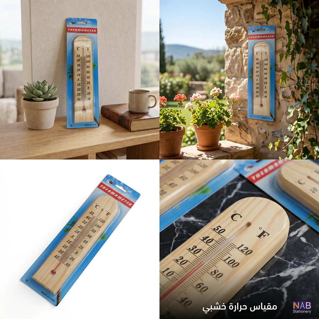 مقياس حرارة خشبي6*26.5  سم