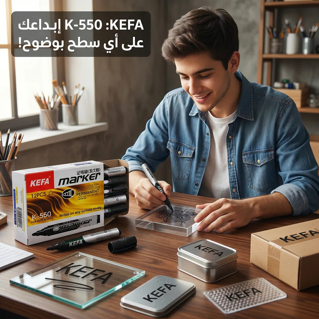 قلم ماركر حافة مائلة أسود الصورة الرئيسية للمنتج