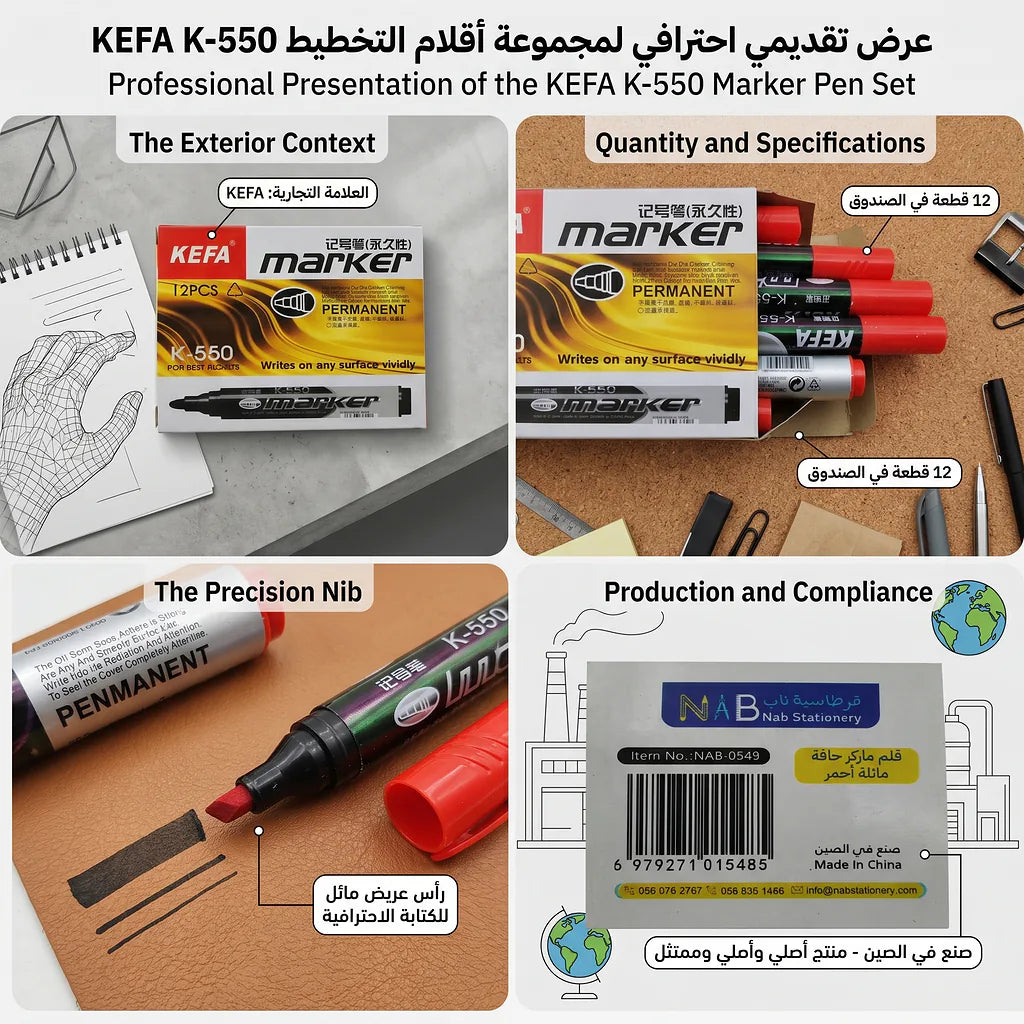 قلم ماركر حافة مائلة الصورة الثانوية للمنتج