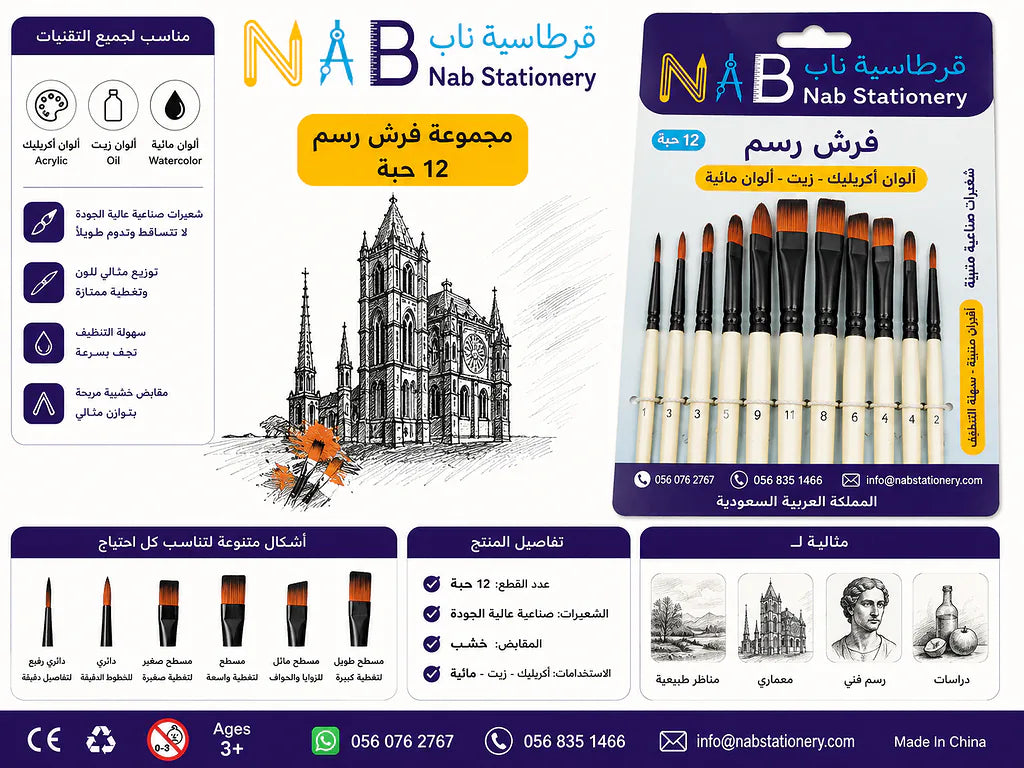 مجموعة فرش تلوين عدد