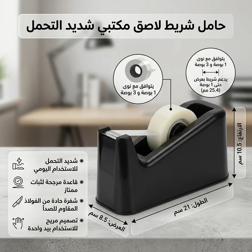 حامل شريط لاصق لون ازرق مقاس كبير الصورة الرئيسية للمنتج